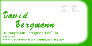 david bergmann business card